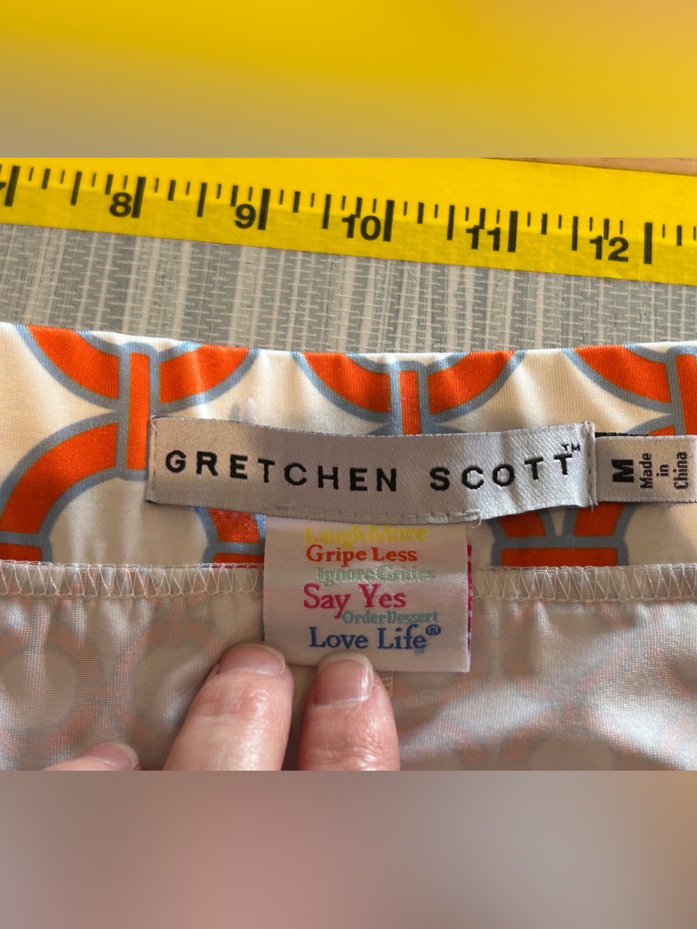 Gretchen Scott Skort M Orange Light Blue Nautical Geometric Interlocking Circle - Picture 7 of 7